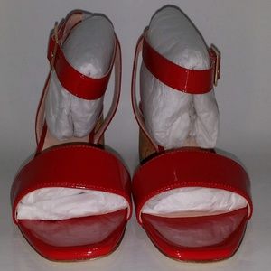 Kate Spade New York Red Cork Heel Sandals